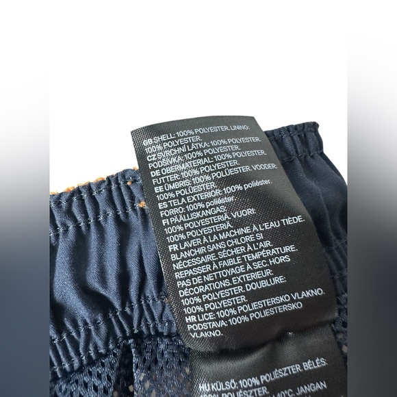 H&M Geometric Print Swim Shorts Orange White Size M - Picture 9 of 9